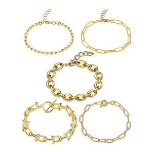 Layered 14K Gold Set Bracelets